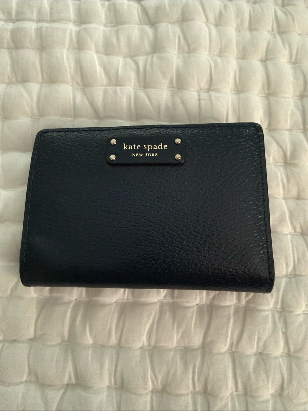 kate spade leather navy blue wallet